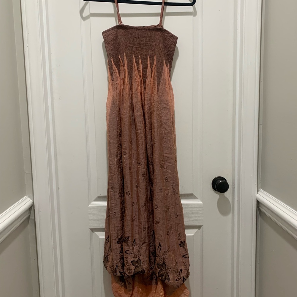 Lapis Textured dusty rose stretchy dress